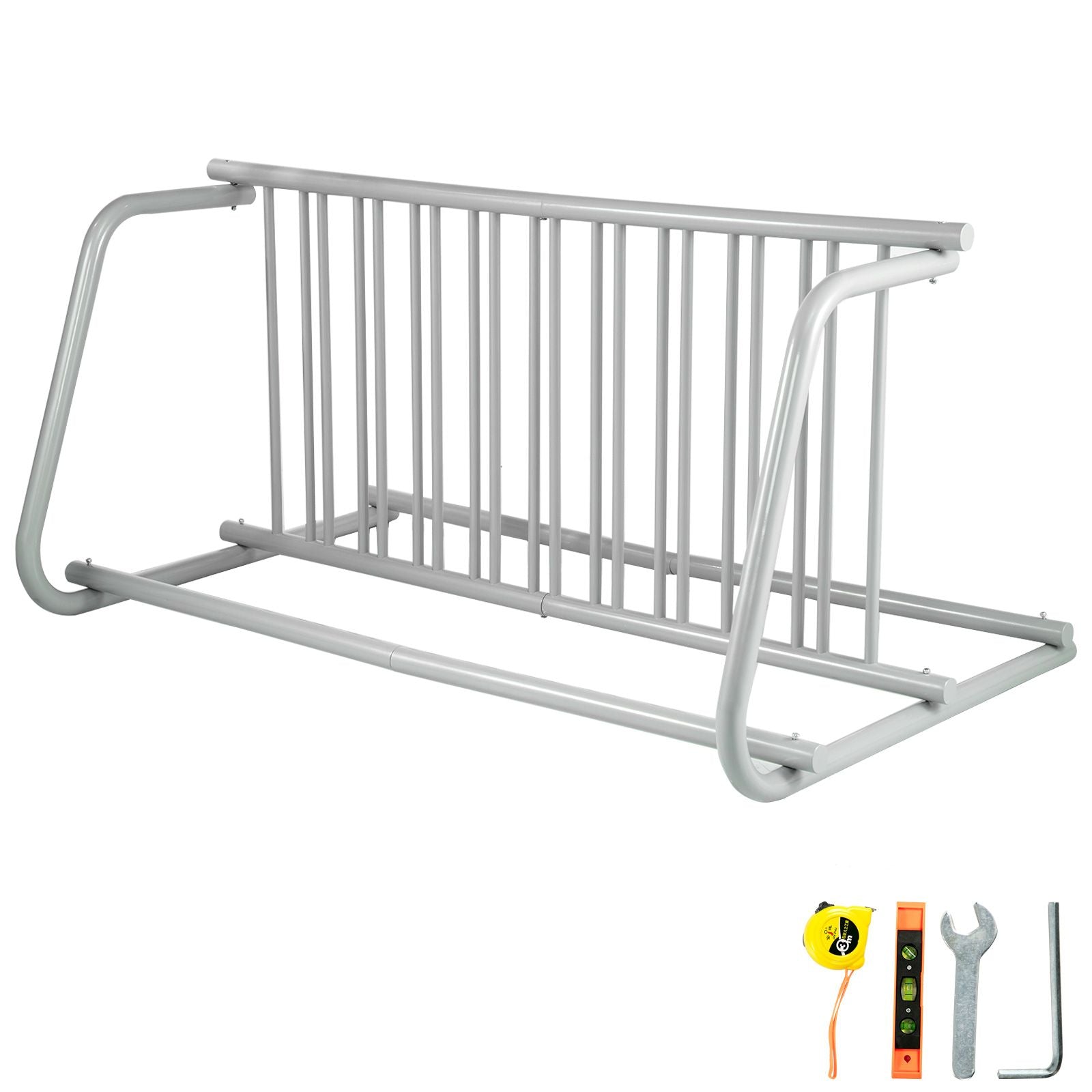 10 Bike Floor Rack Heavy Duty Steel Bicycle Storage Stand Dual-Sided 59 Inch