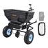 Tow Behind Broadcast Spreader, 130LBS Capacity, Tow/Push Garden Spreader with 13 in Tires, 30 Adjustable Setting & 9.8 ft Spreading Width, Lawn Spreaders for Seed, Fertilizer, Salt, Ice Melt