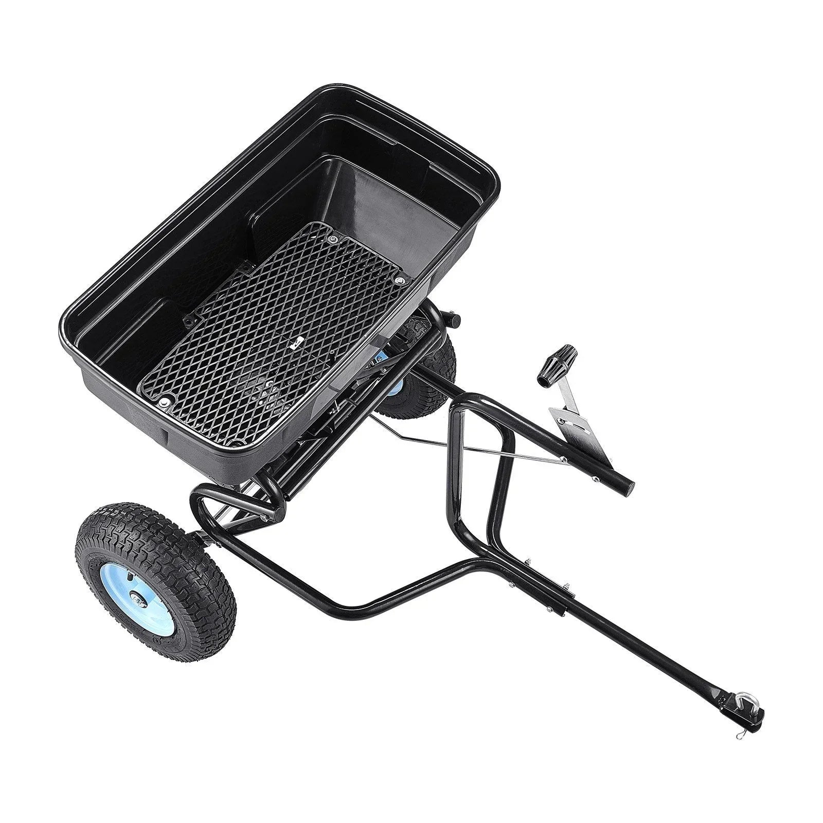 Tow Behind Broadcast Spreader, 130LBS Capacity, Tow/Push Garden Spreader with 13 in Tires, 30 Adjustable Setting & 9.8 ft Spreading Width, Lawn Spreaders for Seed, Fertilizer, Salt, Ice Melt