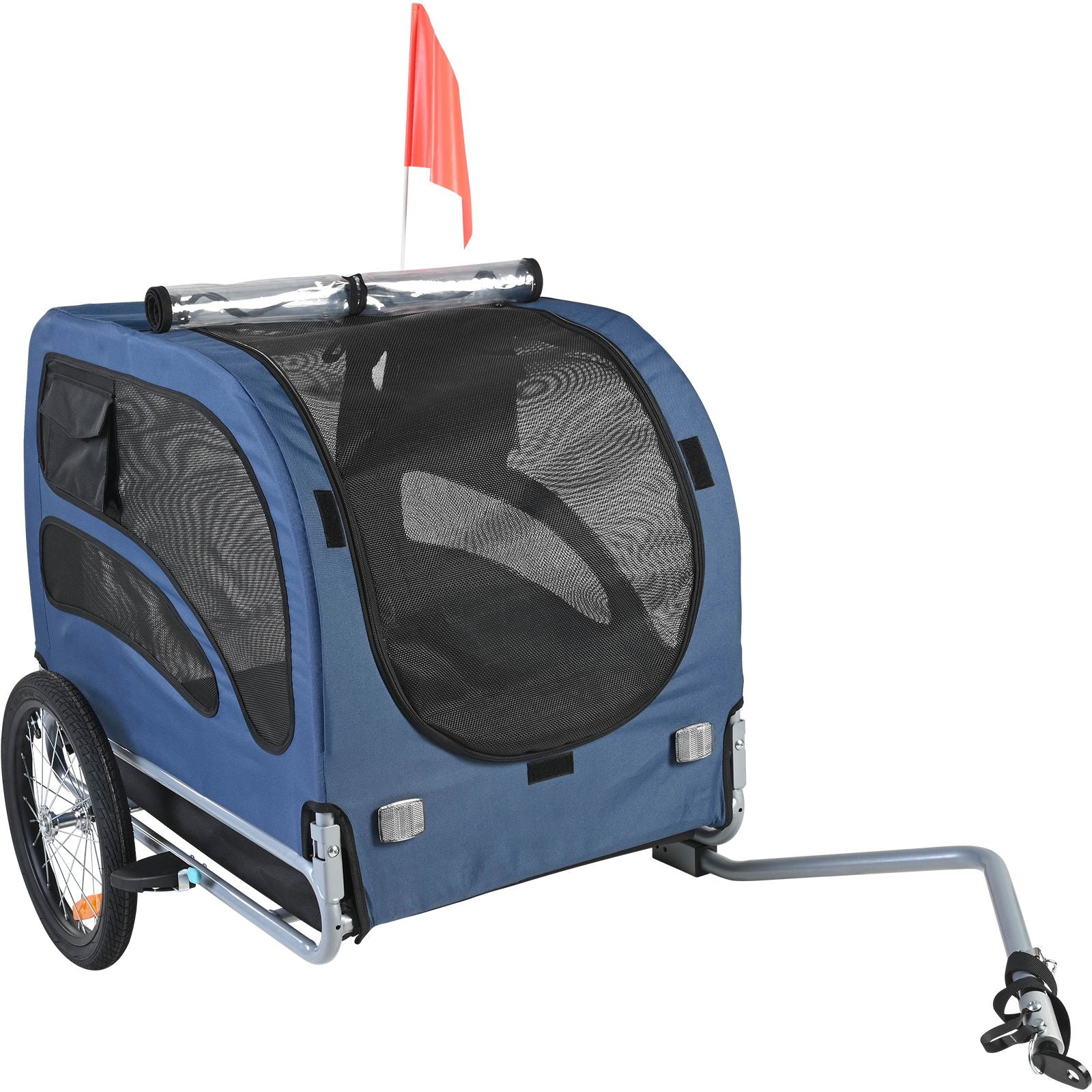 45kg Dog Bike Trailer Pet Bicycle Carrier Foldable Cart with Reflectors