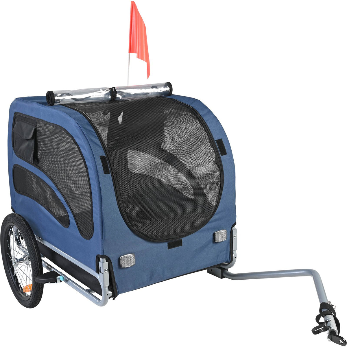 45kg Dog Bike Trailer Pet Bicycle Carrier Foldable Cart with Reflectors