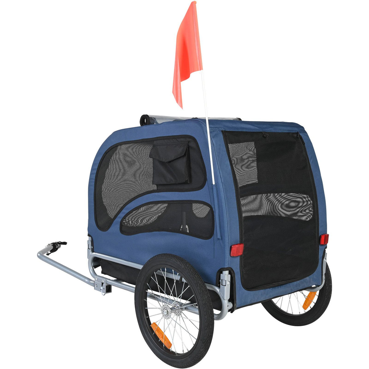 45kg Dog Bike Trailer Pet Bicycle Carrier Foldable Cart with Reflectors
