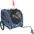 Dog Bike Trailer, Supports up to 45 kg, Pet Cart Bicycle Carrier, Easy Folding Frame with Quick Release Wheels, Universal Bicycle Coupler, Reflectors, Flag, Collapsible to Store, Blue/Black