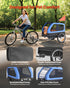Dog Bike Trailer, Supports up to 40 kg, 2-in-1 Pet Stroller Cart Bicycle Carrier for Small & Large Dogs, Easy Folding Frame with Quick Release Wheel, Universal Bicycle Coupler, Internal Leash