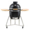 Portable Charcoal Grill, Propane Gas Grills with Cover and Cart, Heavy Duty Stainless Steel BBQ Grill, Mini Smoker for Outdoor Cooking, Barbecue Camping, Picnic, and Backyard, Black