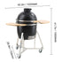 Portable Charcoal Grill, Propane Gas Grills with Cover and Cart, Heavy Duty Stainless Steel BBQ Grill, Mini Smoker for Outdoor Cooking, Barbecue Camping, Picnic, and Backyard, Black
