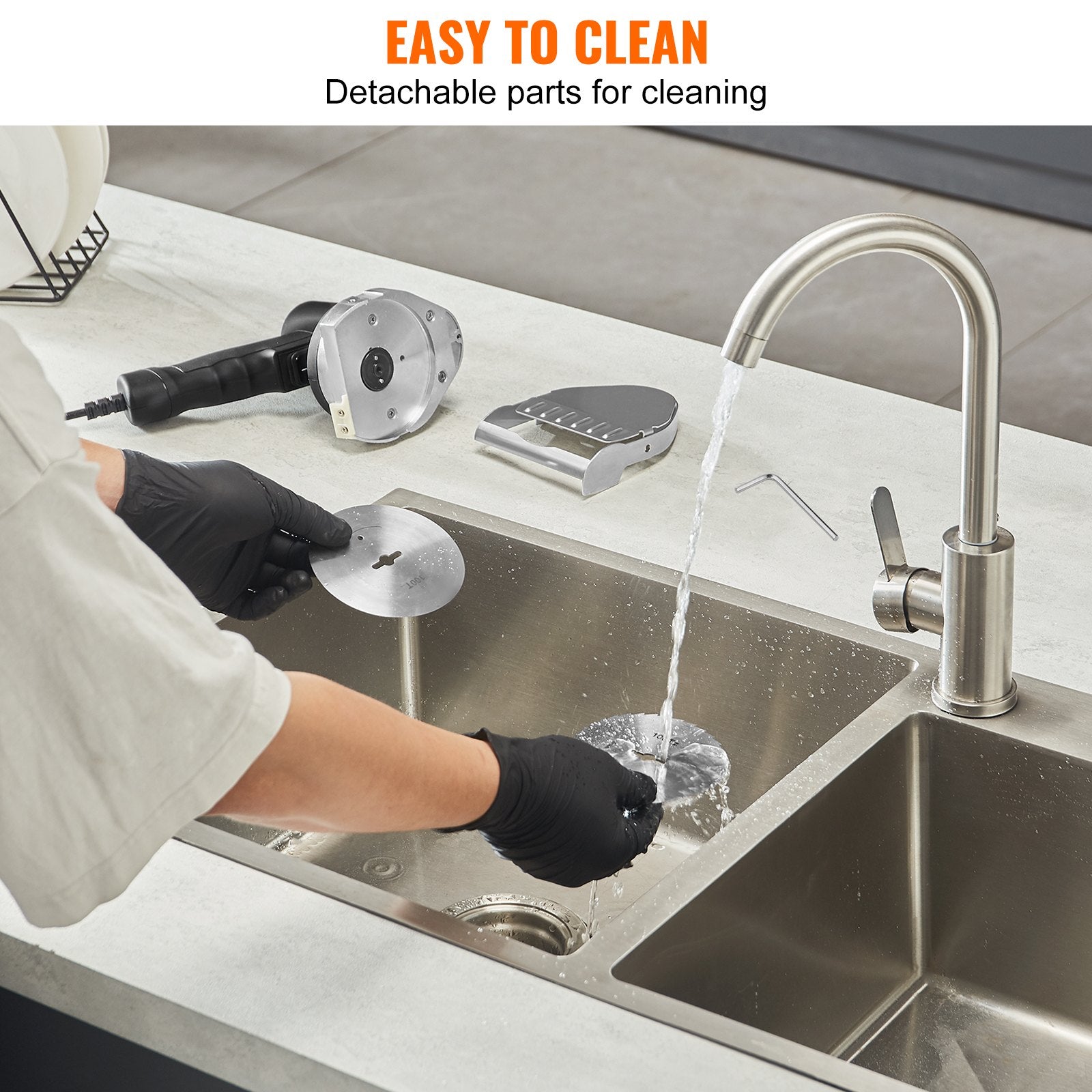 Electric Shawarma Knife, 80W Professional Turkish Kebab Knife, Commercial Stainless Steel Gyro Cutter, Doner Kebab Meat Slicer with 2 Blades, 100mm Blade Diameter, 0-8mm Adjustable Thickness