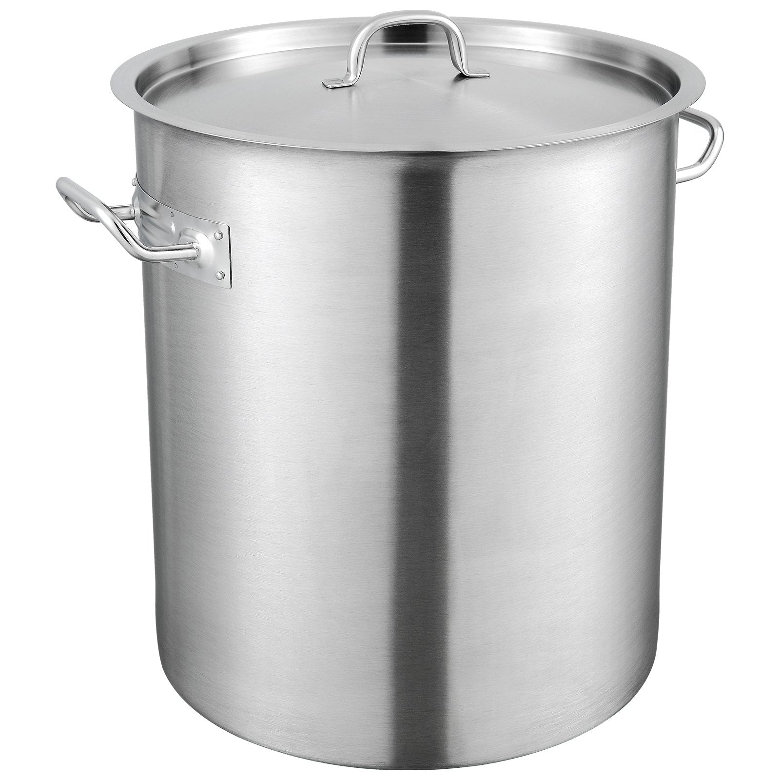 Stainless Steel Stockpot, 42 Quart Large Cooking Pots, Multipurpose Cookware Sauce Pot with Lid & Handle, Heavy Duty Commercial Grade Stock Pot, Sanding Treatment, for Large Groups Events Silver