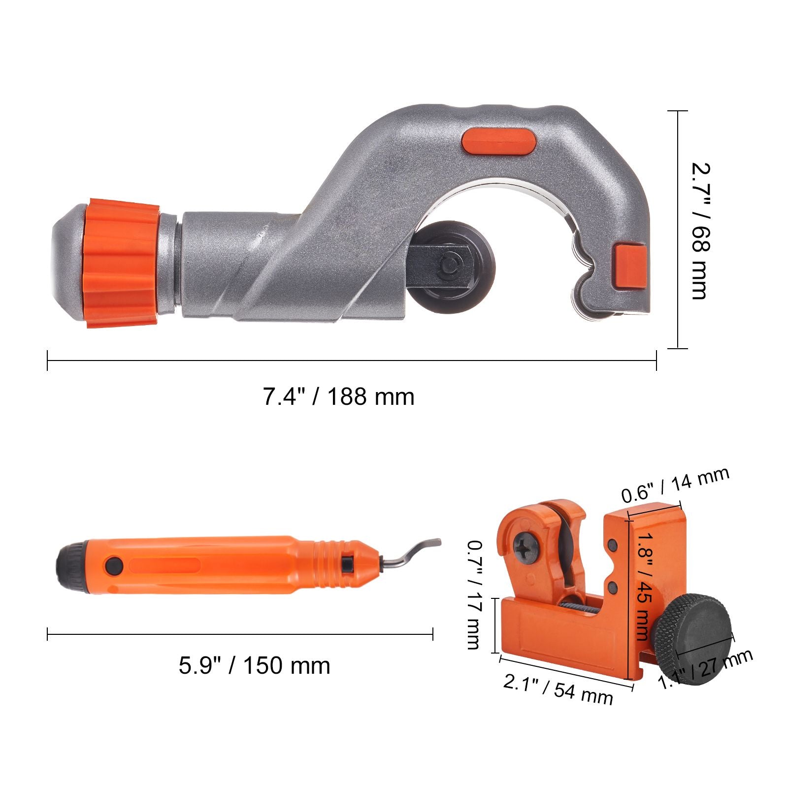 3PCS Pipe Cutter Set Copper Tube Cutter Mini Cutter & Deburring Tool