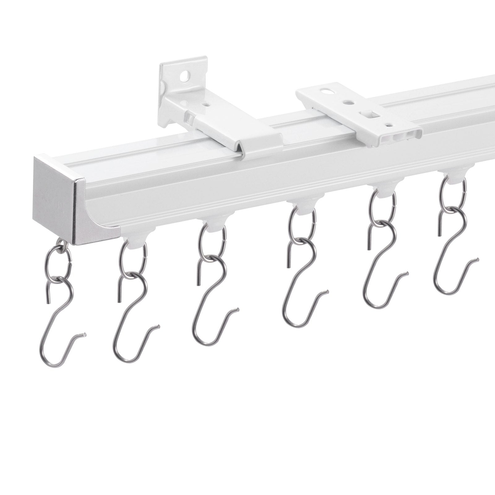 Ceiling Curtain Track Set 5.9 FT/1.8 Meter_oom Divider with Hooks White