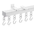 Ceiling Curtain Track Set 5.9 FT/1.8 Meter_oom Divider with Hooks White