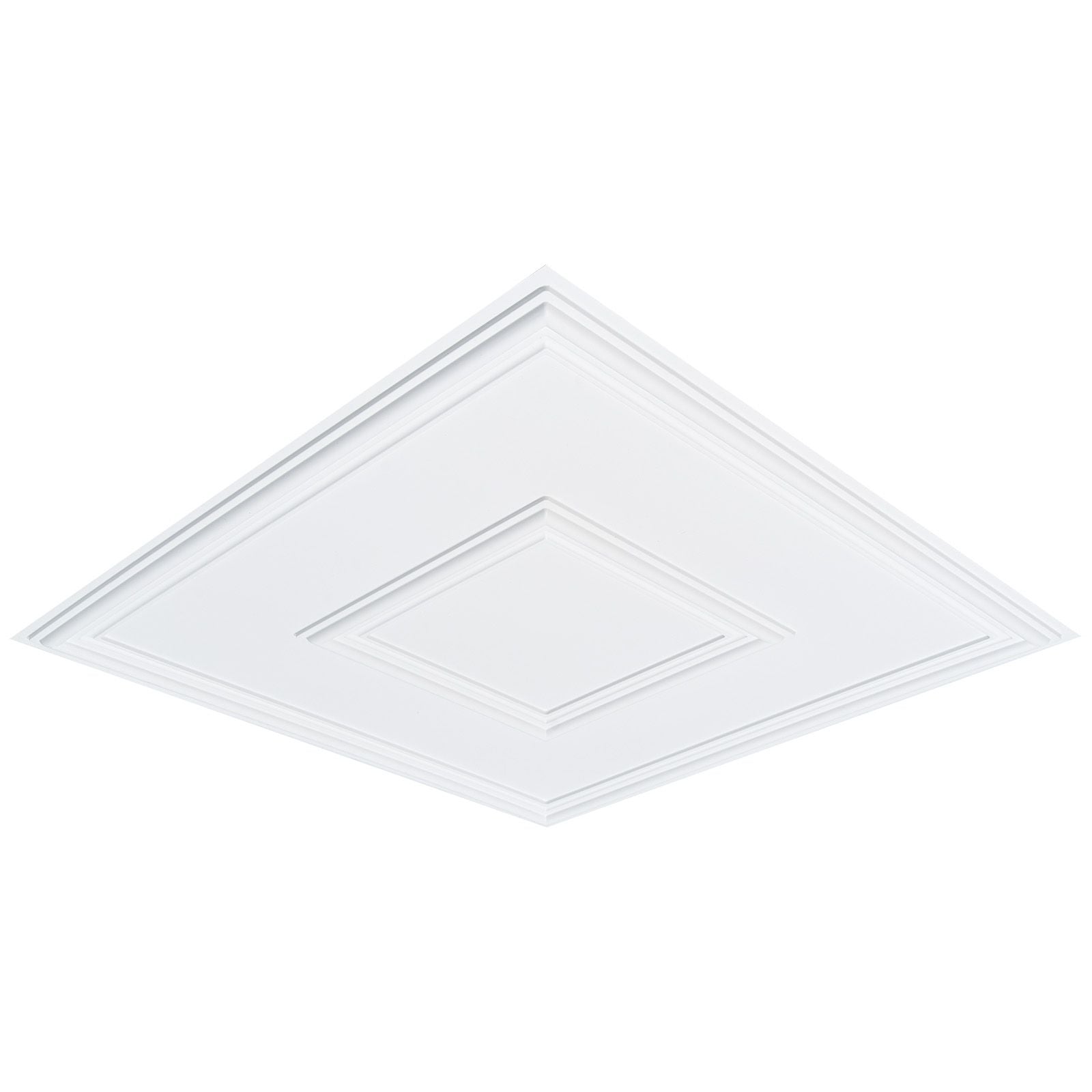 Ceiling Tiles 12-Pack 24 x 24 in PVC Easy Installation White Geometric