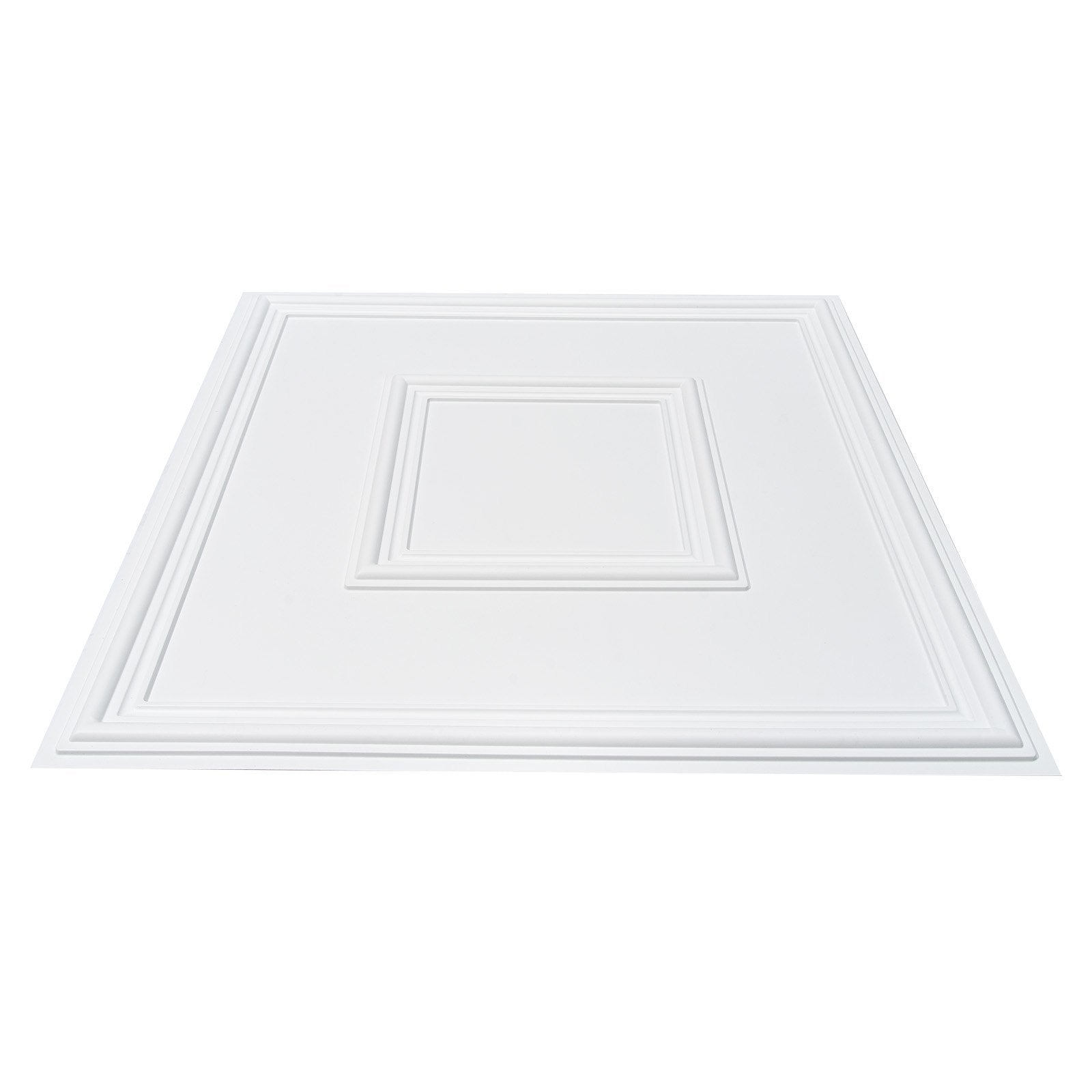 Ceiling Tiles 12-Pack 24 x 24 in PVC Easy Installation White Geometric