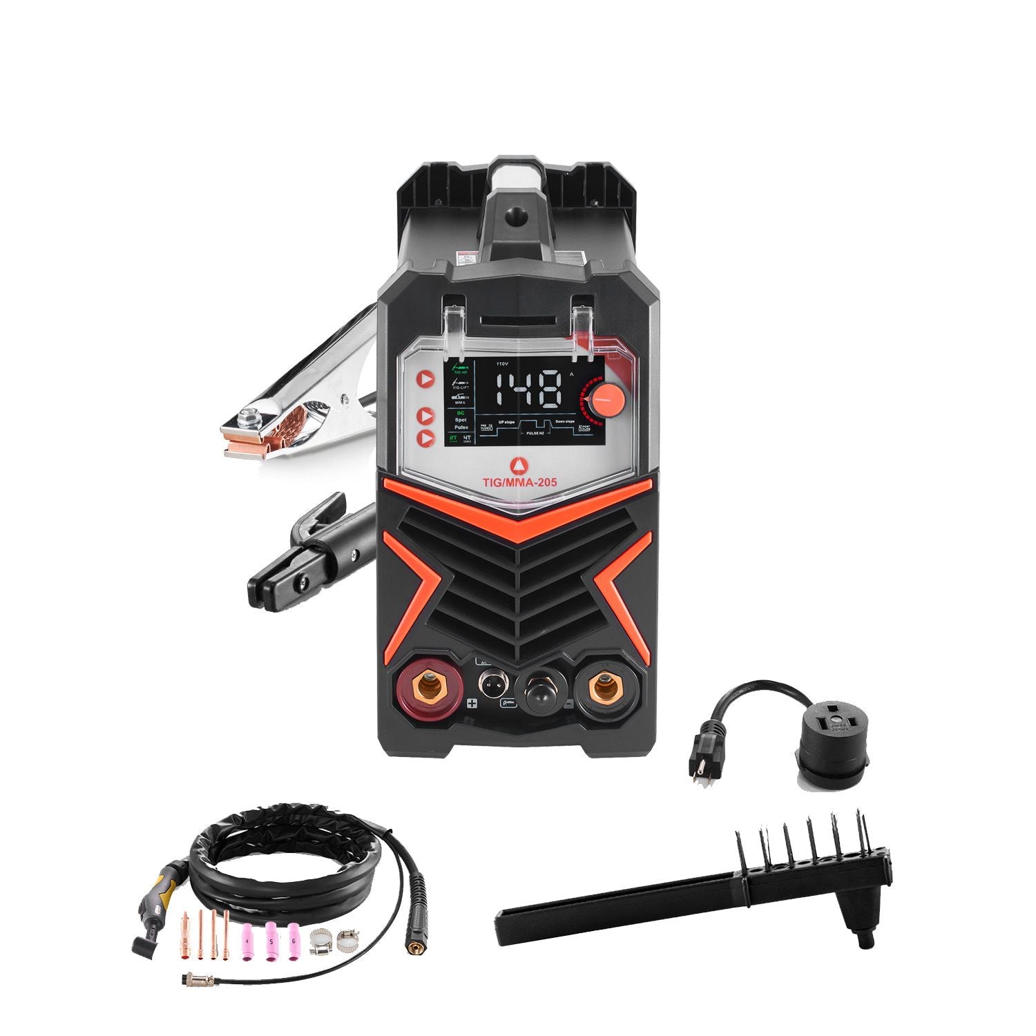 200A 6-in-1 AC/DC TIG Welder Aluminum Welding Machine with LED