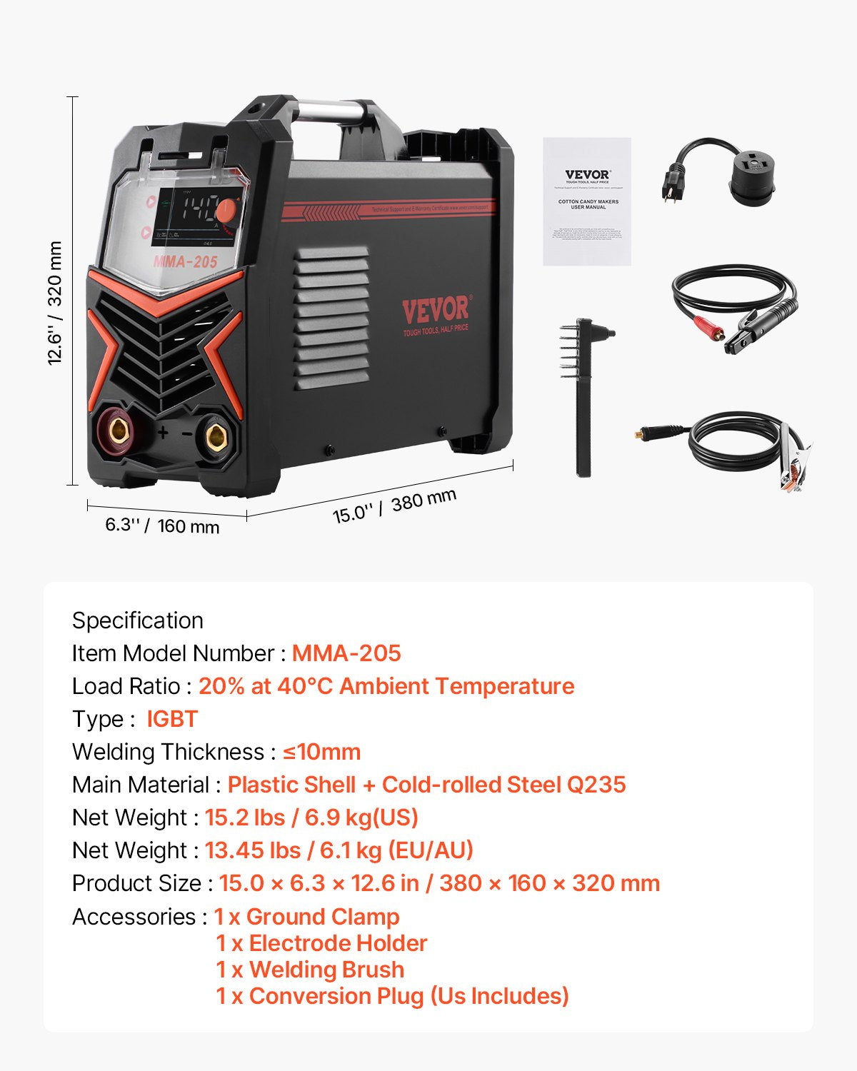 TIG Welder 2-In-1 Welding Machine Lift MMA Stick Arc IGBT Hot Start LED