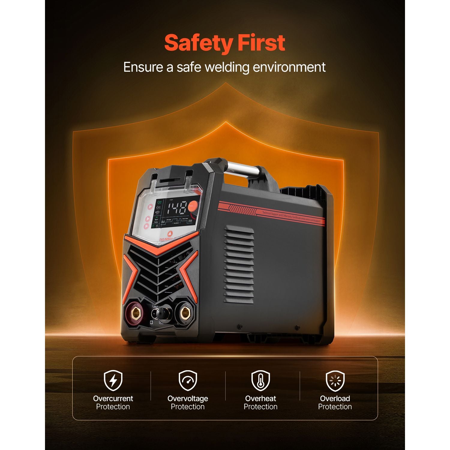 TIG Welder, 205A 3-In-1 Welding Machine (Large LED Display)- DC TIG/DC Pulse TIG/MMA(Stick), Electric Welder with IGBT Inverter High-Frequency Start