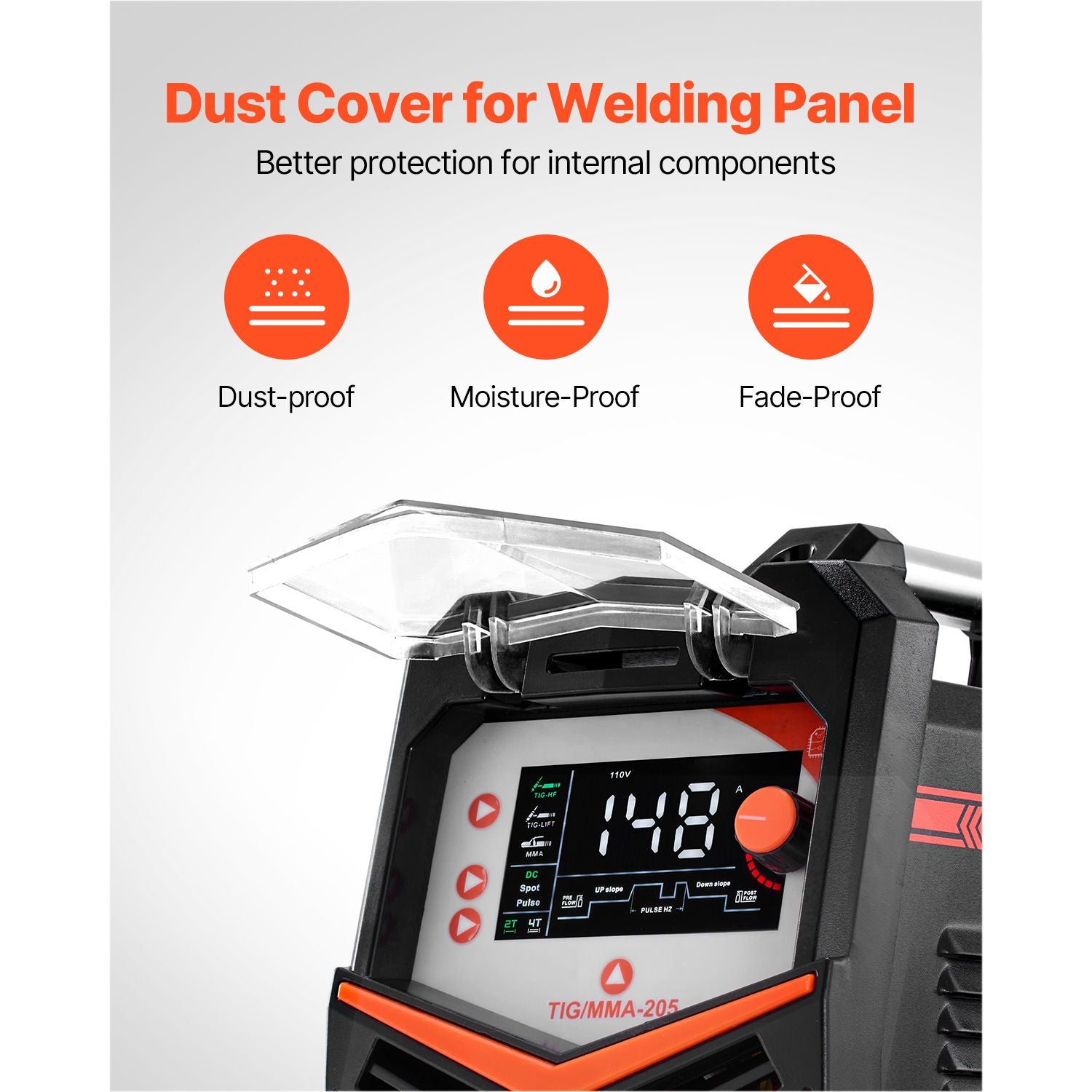TIG Welder, 205A 3-In-1 Welding Machine (Large LED Display)- DC TIG/DC Pulse TIG/MMA(Stick), Electric Welder with IGBT Inverter High-Frequency Start
