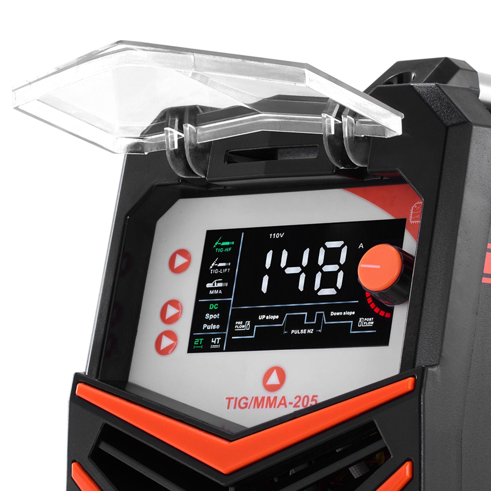 TIG Welder, 205A 3-In-1 Welding Machine (Large LED Display)- DC TIG/DC Pulse TIG/MMA(Stick), Electric Welder with IGBT Inverter High-Frequency Start