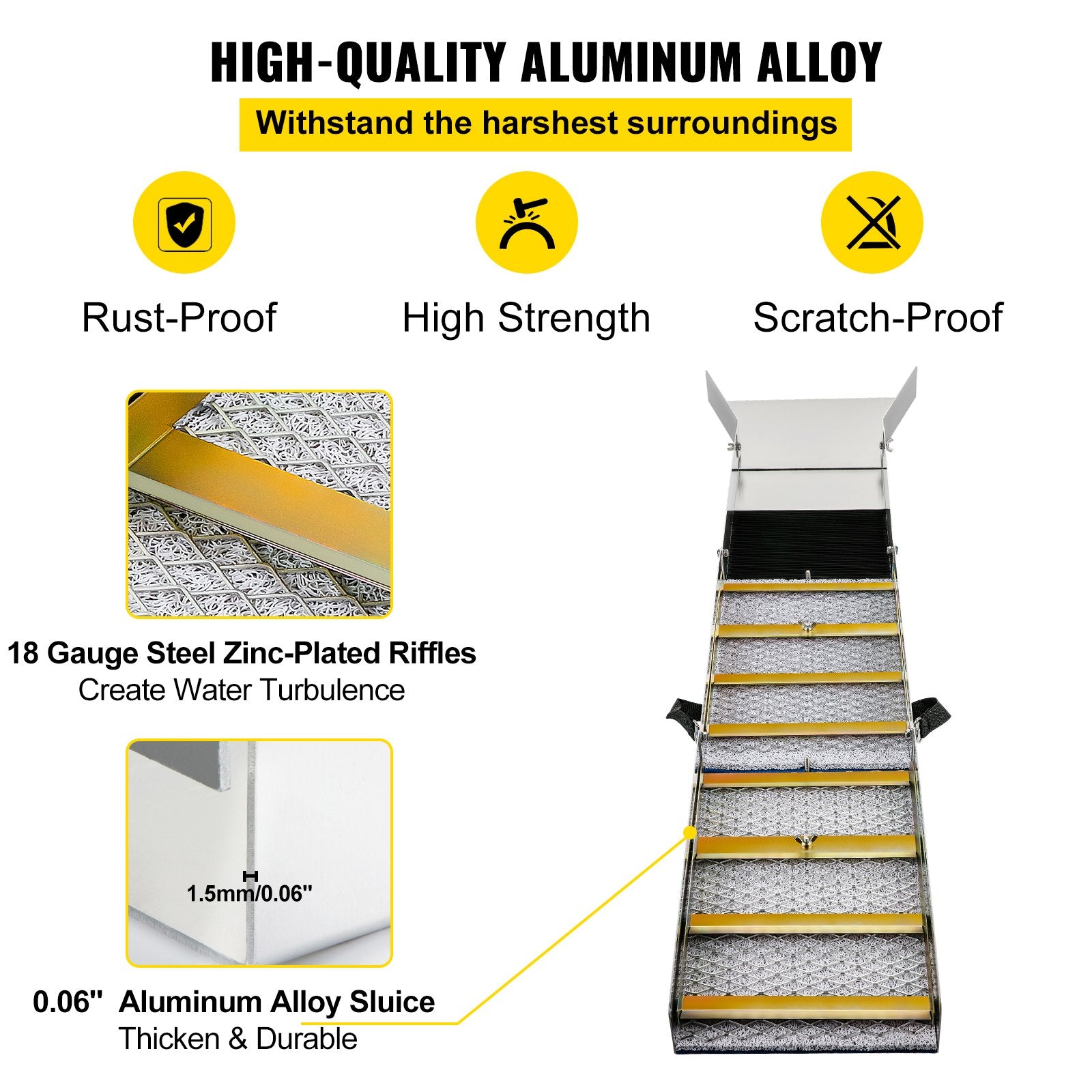 Folding Aluminum Alloy Sluice Box, Compact 50