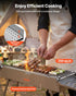 Foldable Charcoal Grill, 0.16 m² Portable Charcoal Barbecue Grill with Liftable Charcoal Tray & Side Tables, Brushed Stainless Steel BBQ Cooking Grills for Outdoor Camping Backyard Parties