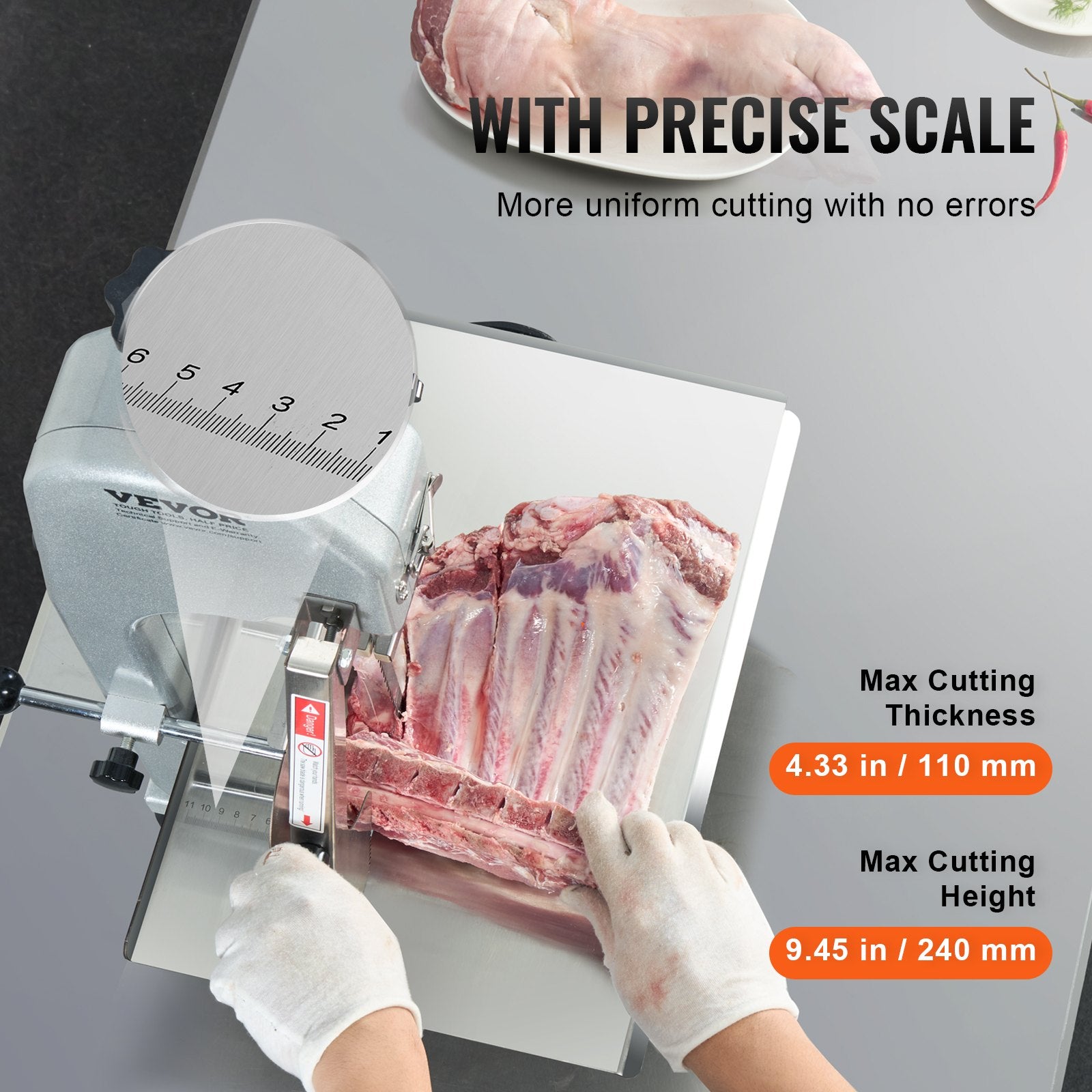 650W Commercial Electric Meat Bandsaw Stainless Steel Bone Sawing Machine