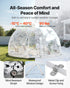 Garden Dome Tent, 3.6 x 2.2 m Outdoor Clear Bubble Tent for 4-7 Person, Weatherproof Geodesic Dome Greenhouse with Window, PVC Igloo Tents for Backyard Patios Camping Party Wedding