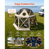 Pop up Gazebo Screen Tent, 3.6x3.6 m, 13-Sided Spherical Camping Canopy Tent with Removable Top & Carry Bag, Quick-Set & Bite-Proof, Screen House Sun Shelter for 8-10 Persons, Beige
