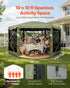 Pop up Gazebo Screen Tent, 3x3 m Large 6-Sided Camping Canopy Tent with Removable Top & Carry Bag, Quick-Set & Bite-Proof, Screen House Sun Shelter for 6-8 Persons Backyard Patio, Green