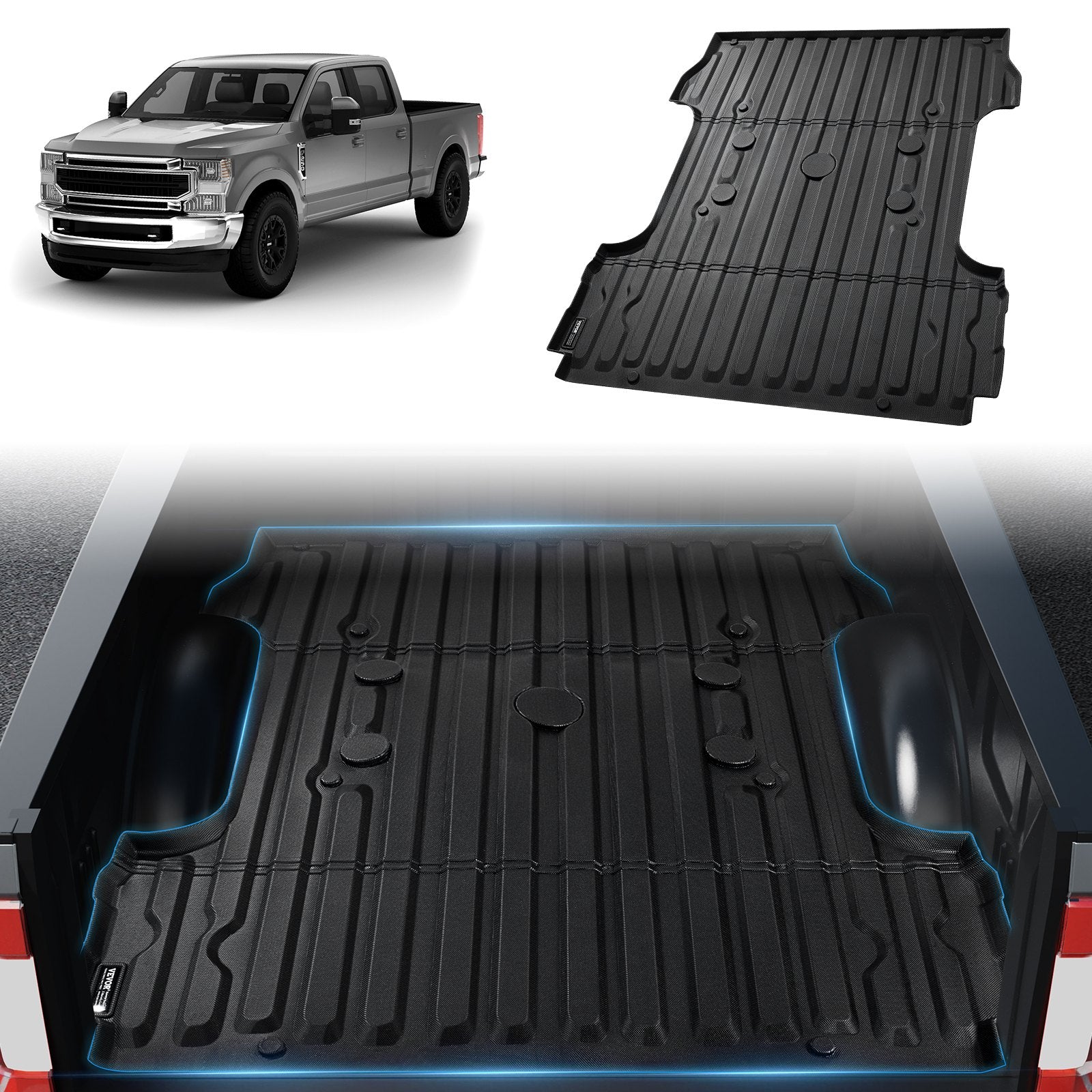 Truck Bed Mat Fit 2017-2024 Ford F250/F350 TPE Truck Bed Liner Accessories