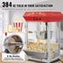 850W Countertop Popcorn Machine, 8oz Kettle 48 Cup Commercial Popcorn Maker, Red