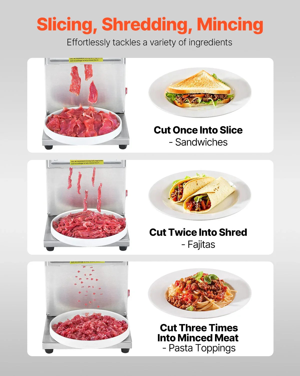 Electric Meat Cutter Machine 850W Commercial Meat Slicer Cutting Machine