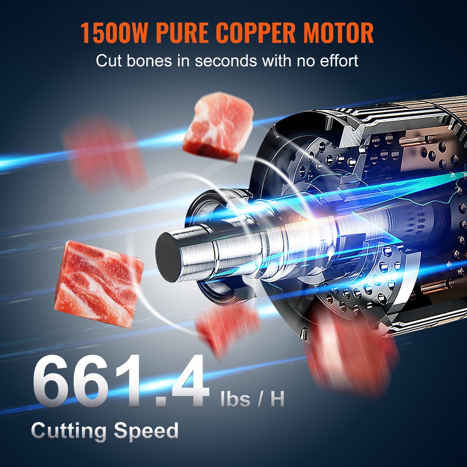 Commercial Electric Meat Bandsaw, 1500W Stainless Steel Countertop Bone Sawing Machine, Workbeach 19.3