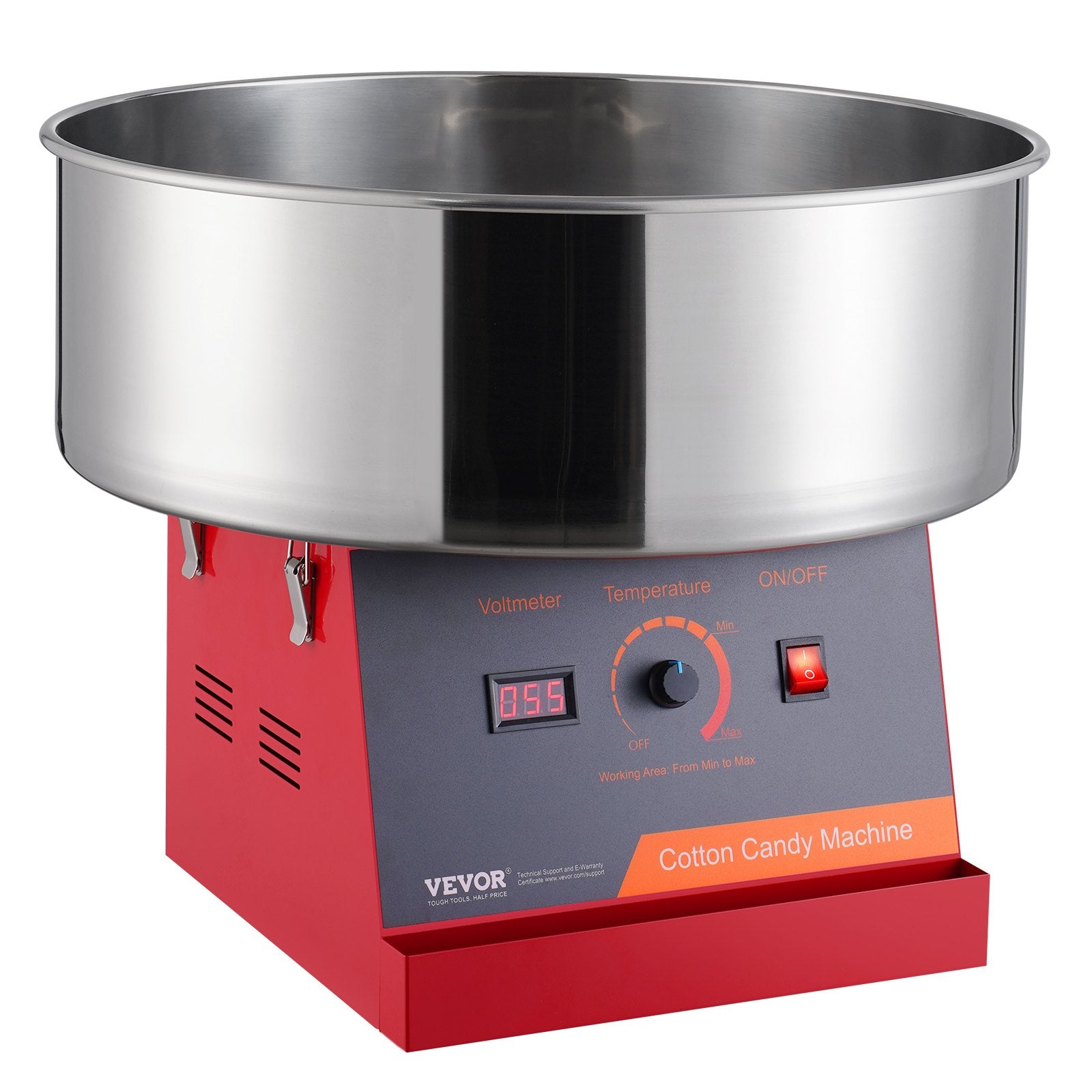 Electric Cotton Candy Machine, 1000W Candy Floss Maker, Commercial Cotton Candy Machine with Stainless Steel Bowl, and Sugar Scoop, Perfect for Home Kids Birthday, Family Party (Red)