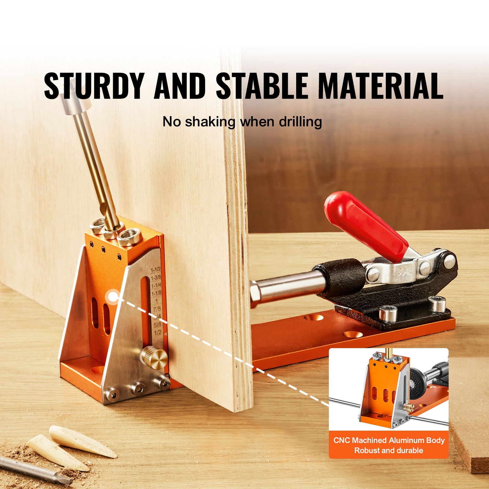 30PCS Pocket Hole Jig Kit Adjustable Wood Joinery Drill Guide Set