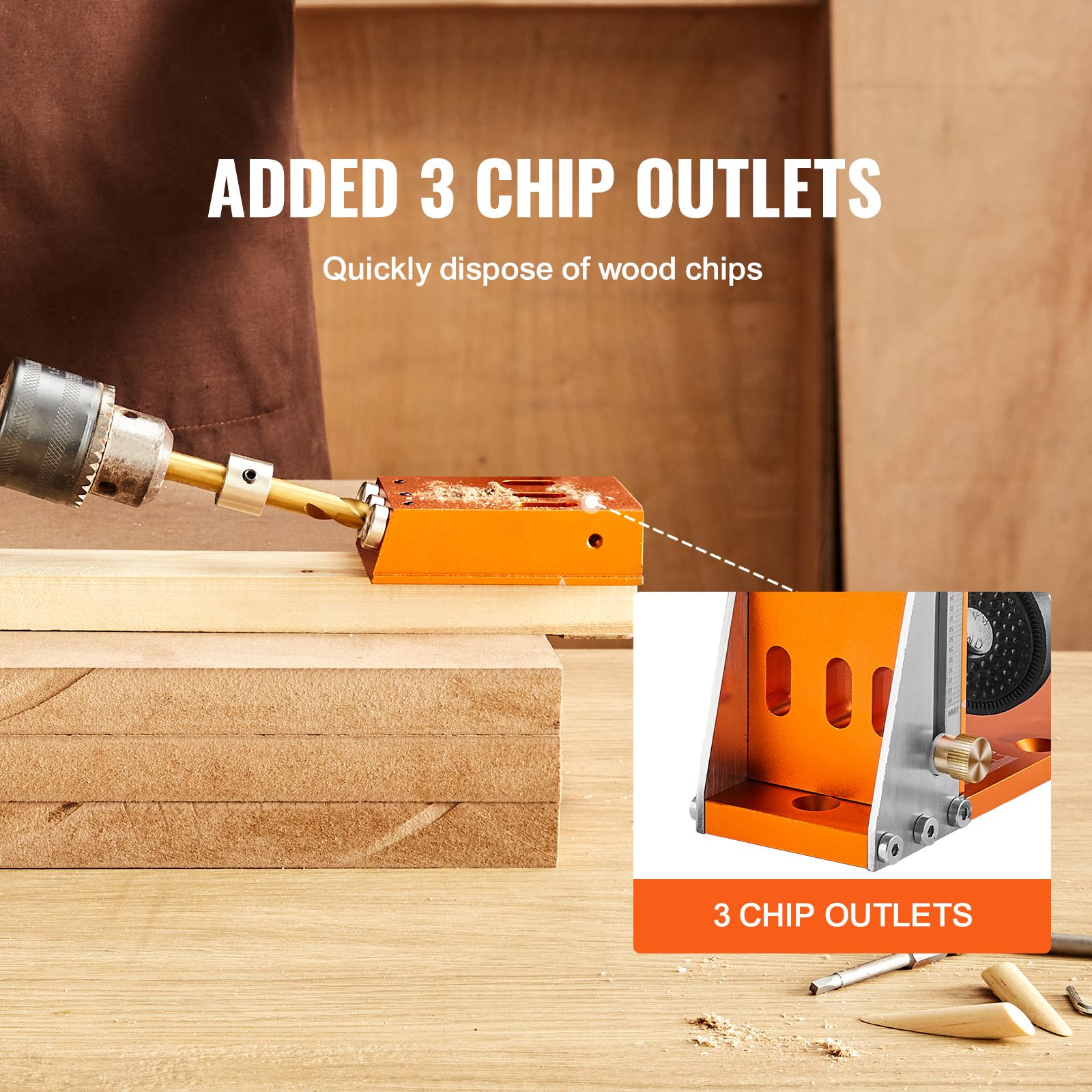 30PCS Pocket Hole Jig Kit Adjustable Wood Joinery Drill Guide Set