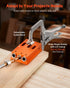 Pocket Hole Jig Kit, 12.7 to 38.1 mm Adjustable, Jig Pocket Hole System with Toolcase, C-Clamp, Step Drill, Hex Wrench, Drill Stop Ring, Square Drive Bit, Reinforced Metal Frame, for Woodworking
