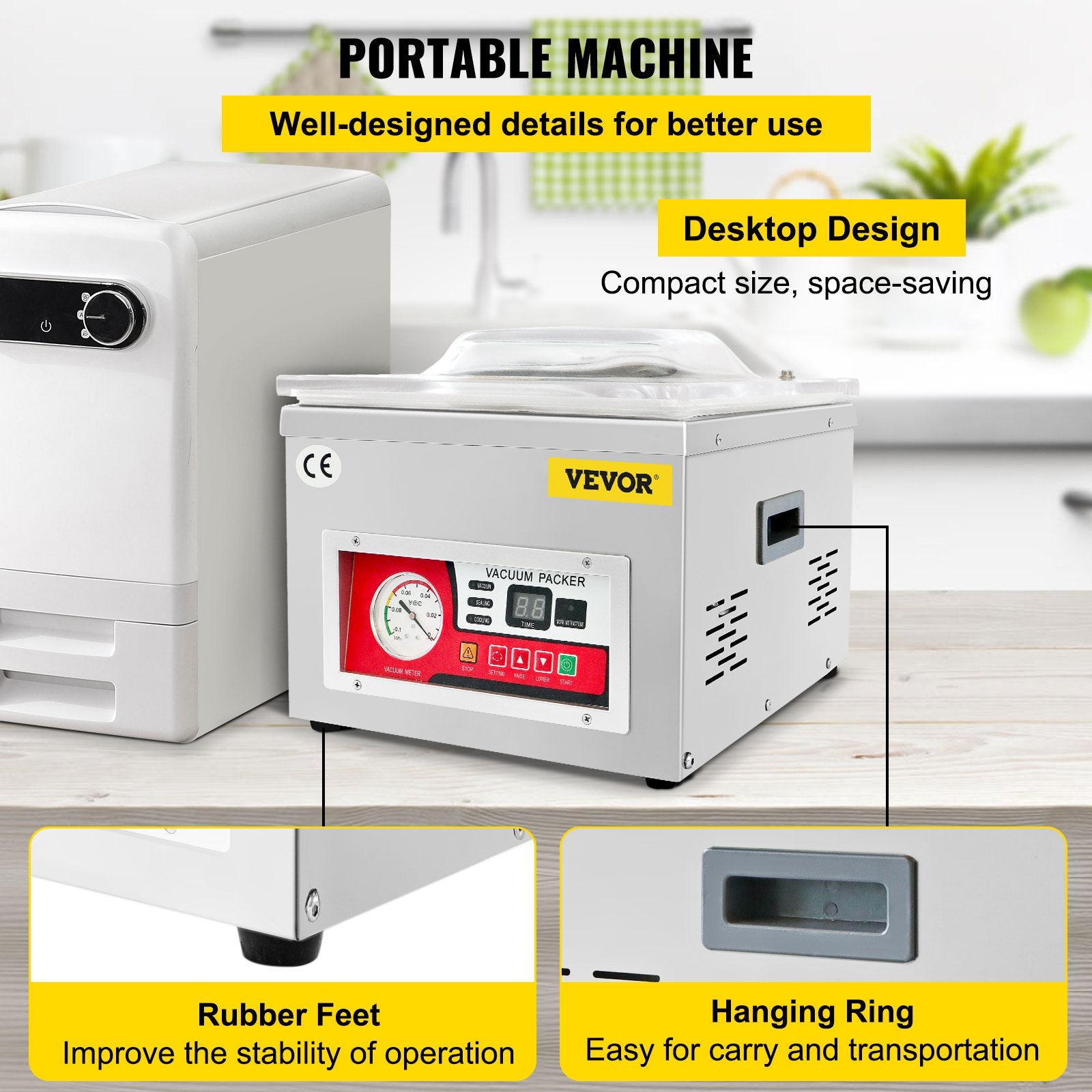 Chamber Vacuum Sealer Vacuum Packaging Machine 6.5 cbm/h Pump Rate 220V