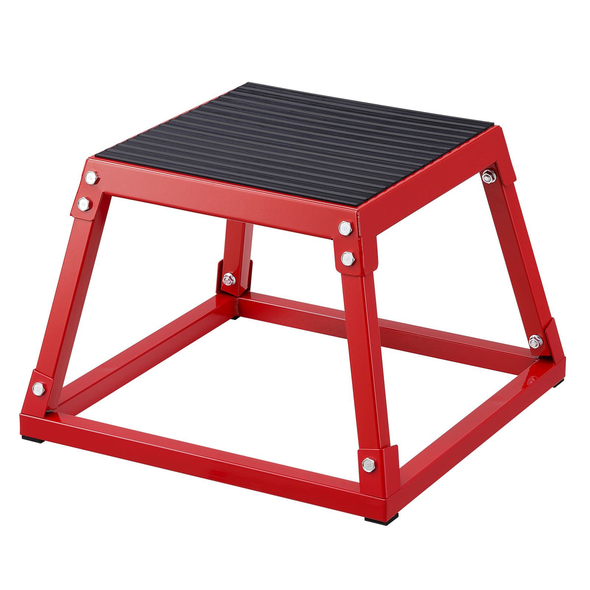 12 Inch Steel Plyometric Jump Box Anti-Slip Fitness Step Platform Red