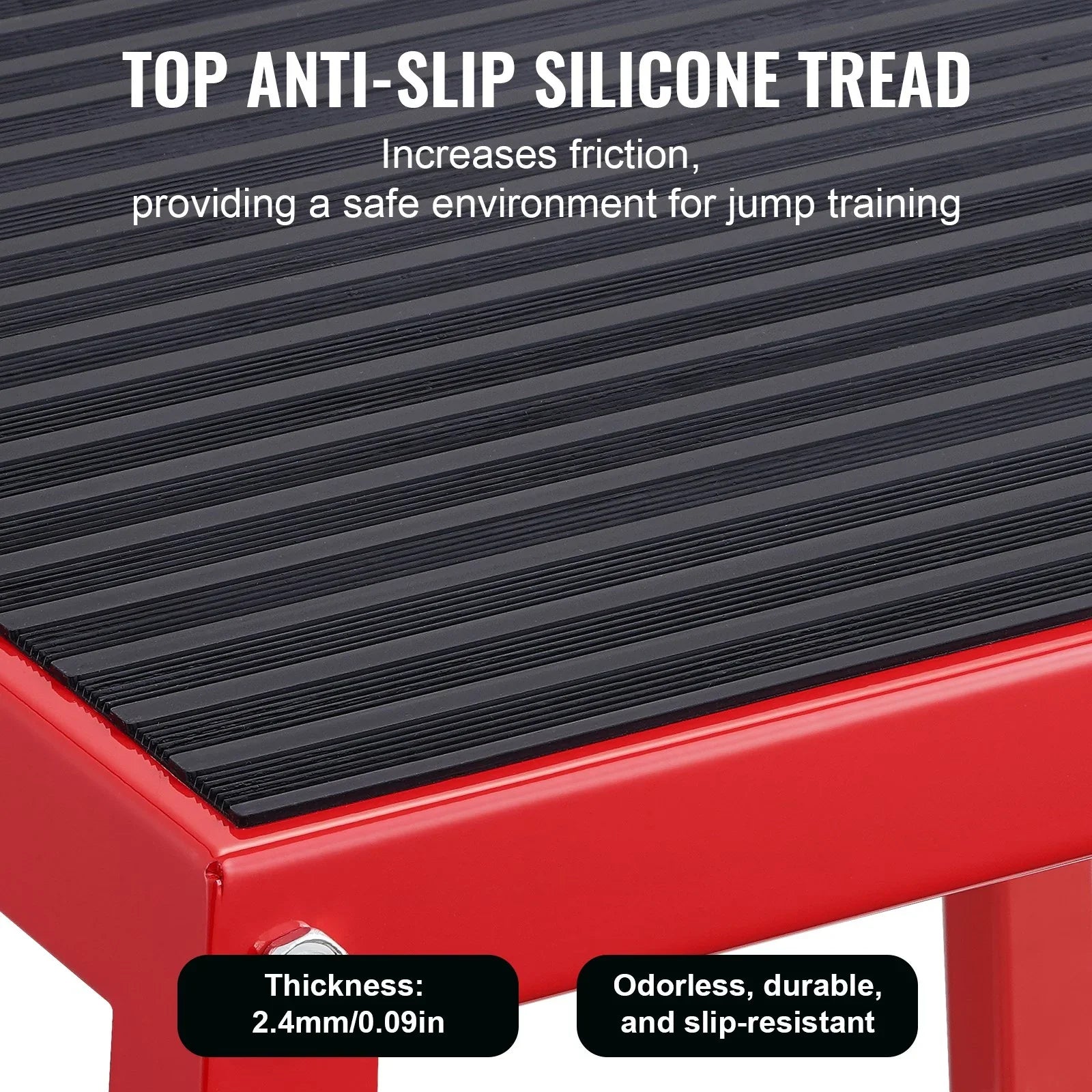 Plyometric Jump Box, 18 Inch Plyo Box, Steel Plyometric Platform and Jumping Agility Box, Anti-Slip Fitness Exercise Step Up Box for Home Gym Training, Conditioning Strength Training, Red