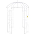 Birdcage Shape Garden Arbor, 9\' High x 6.6\' Wide, Heavy Duty Wrought Iron Arbor, Wedding Arch Trellis for Climbing Vines in Outdoor Garden, Lawn, Backyard, Patio, White