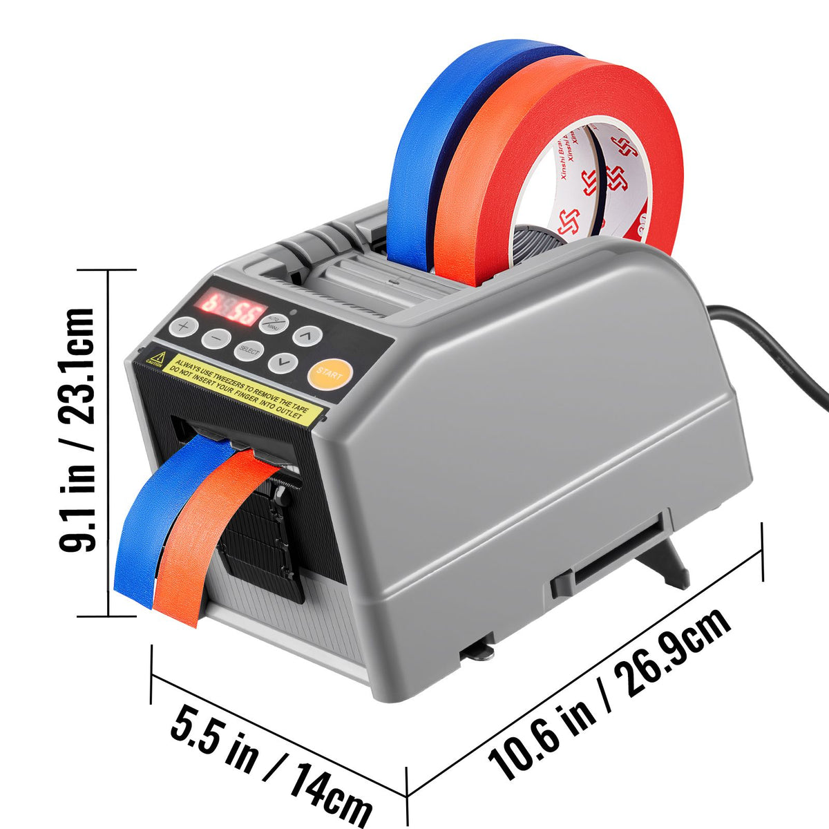 Automatic Electric Tape Dispenser 6-60mm Packaging Tape Cutter Machine