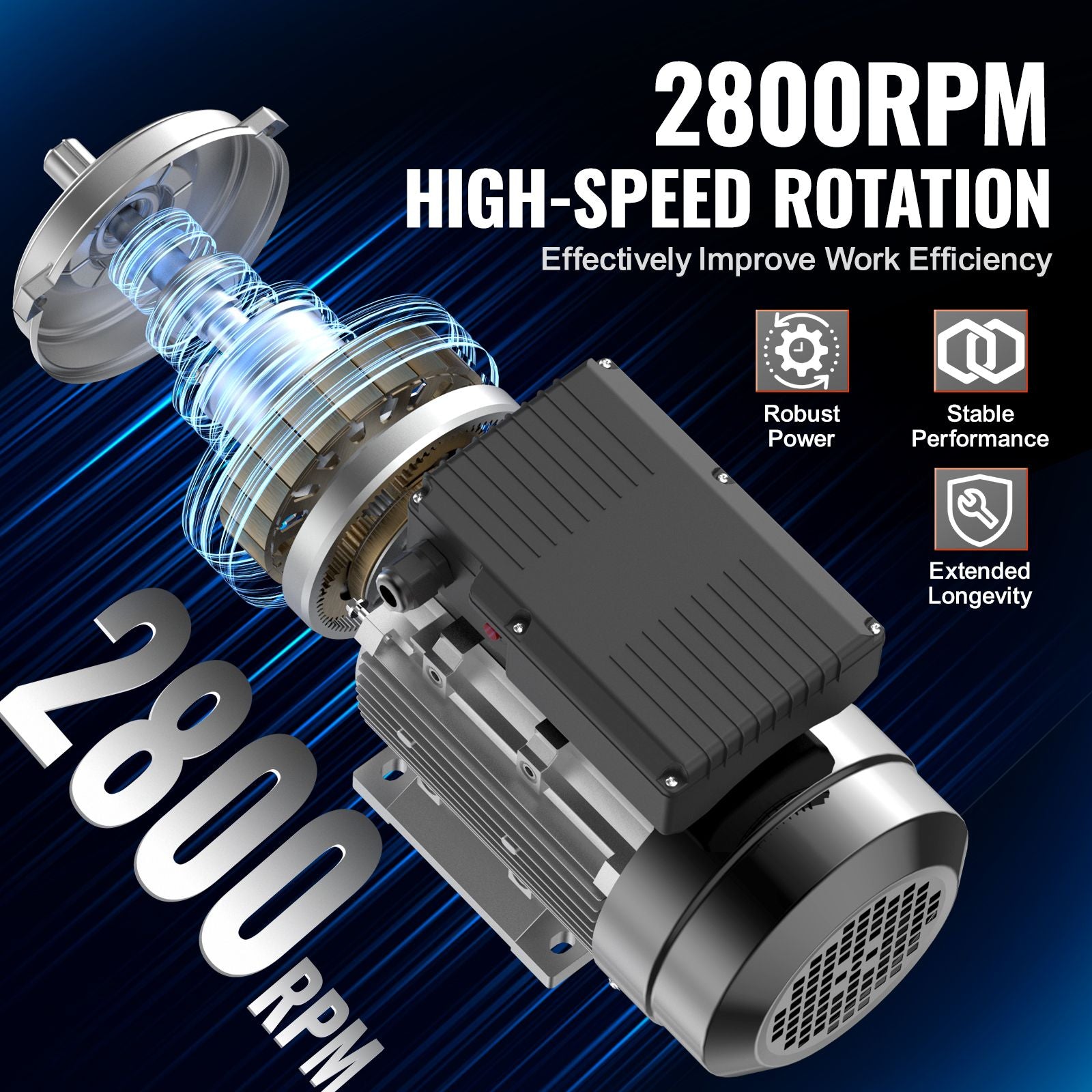 2.2KW Electric Motor 2800RPM Single Phase 90L B3 24mm Shaft