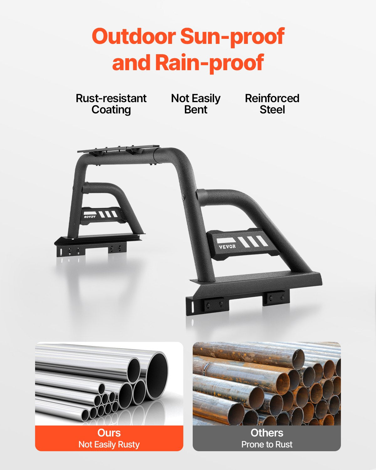 Truck Bed Roll Bar Universal Chase Rack for Mid-Size Pickup Carbon Steel