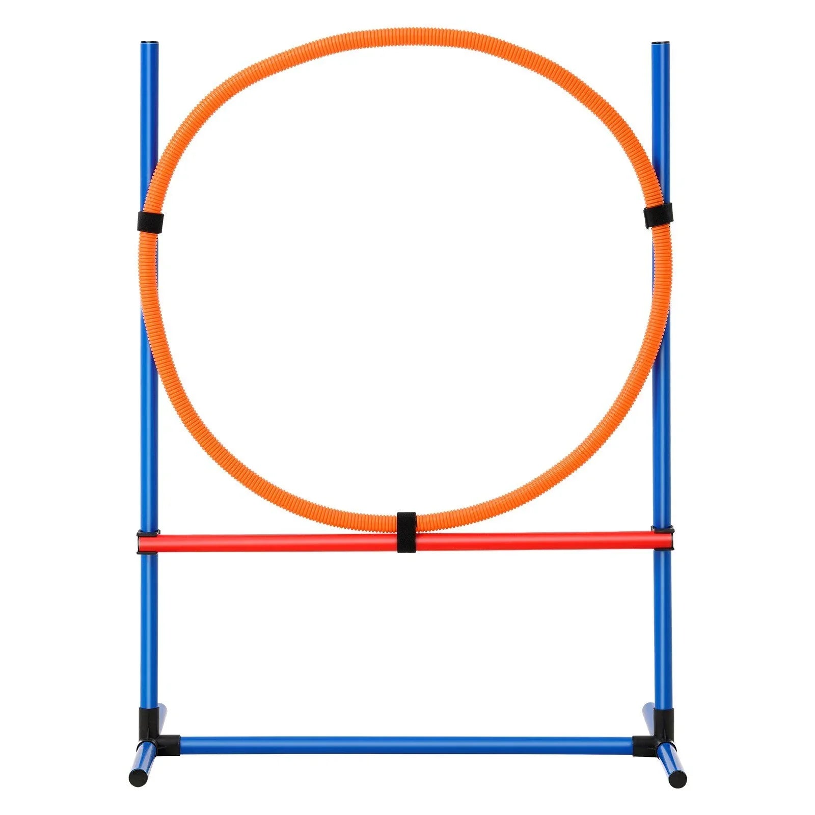 Dog Agility Training Equipment, 4 PCS Set with Adjustable High Hurdles,6 Weave Poles,Jump Ring,Square Pause Box,Whistle,Foldable Bowl, Puppy Obstacle Course Kit for Backyard, Indoor, Outdoor