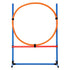 Dog Agility Training Equipment, 4 PCS Set with Adjustable High Hurdles,6 Weave Poles,Jump Ring,Square Pause Box,Whistle,Foldable Bowl, Puppy Obstacle Course Kit for Backyard, Indoor, Outdoor
