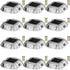 Driveway Lights 12-Pack Solar Driveway Lights Bright White with Screws Solar Deck Lights Outdoor Waterproof Wireless Dock Lights 6 LEDs for Path Warning Garden Walkway Sidewalk Steps
