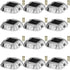 Driveway Lights 12-Pack Solar Driveway Lights Bright White with Screws Solar Deck Lights Outdoor Waterproof Wireless Dock Lights 6 LEDs for Path Warning Garden Walkway Sidewalk Steps