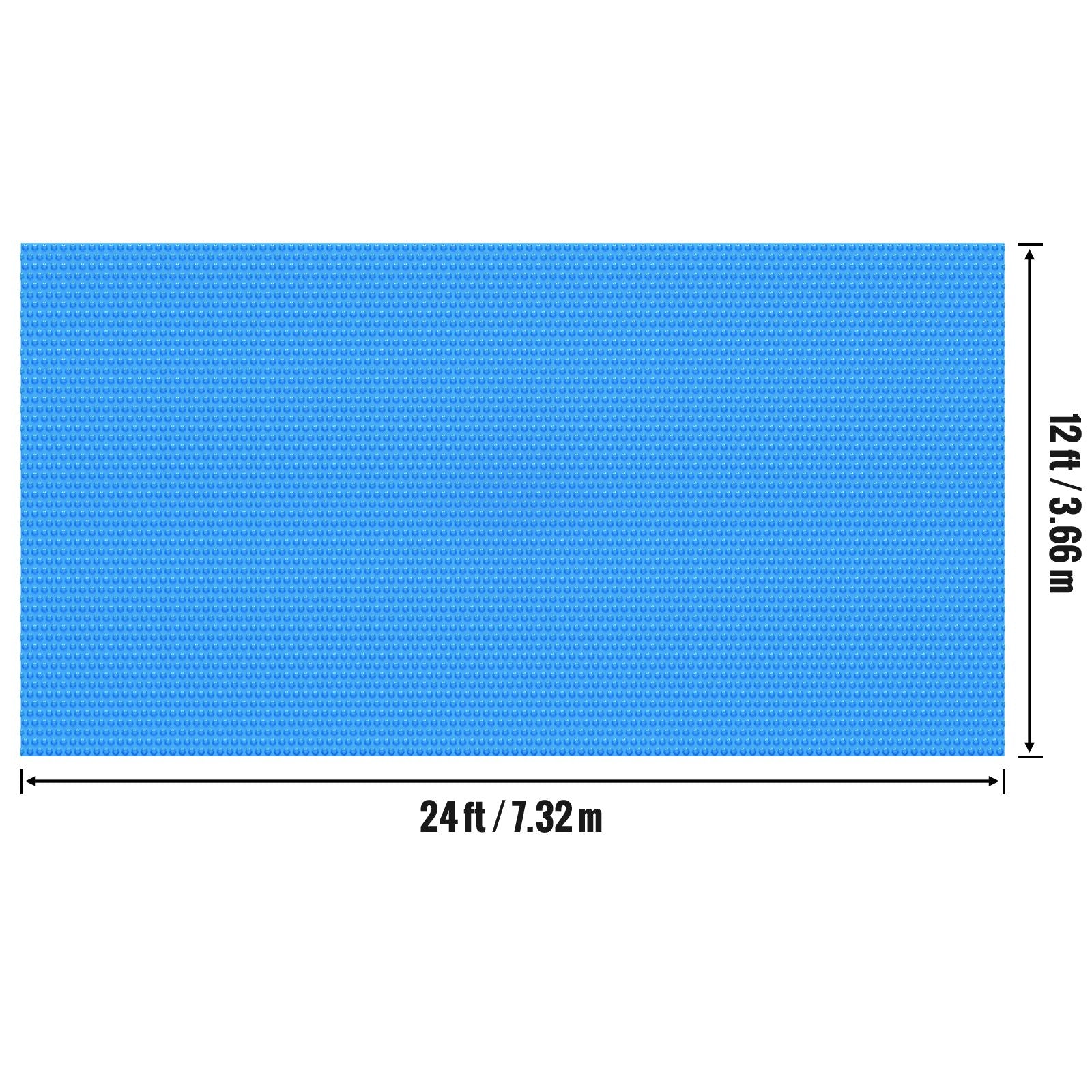 24 x 12 ft Solar Pool Cover 8 Mil Rectangle Solar Blanket Blue