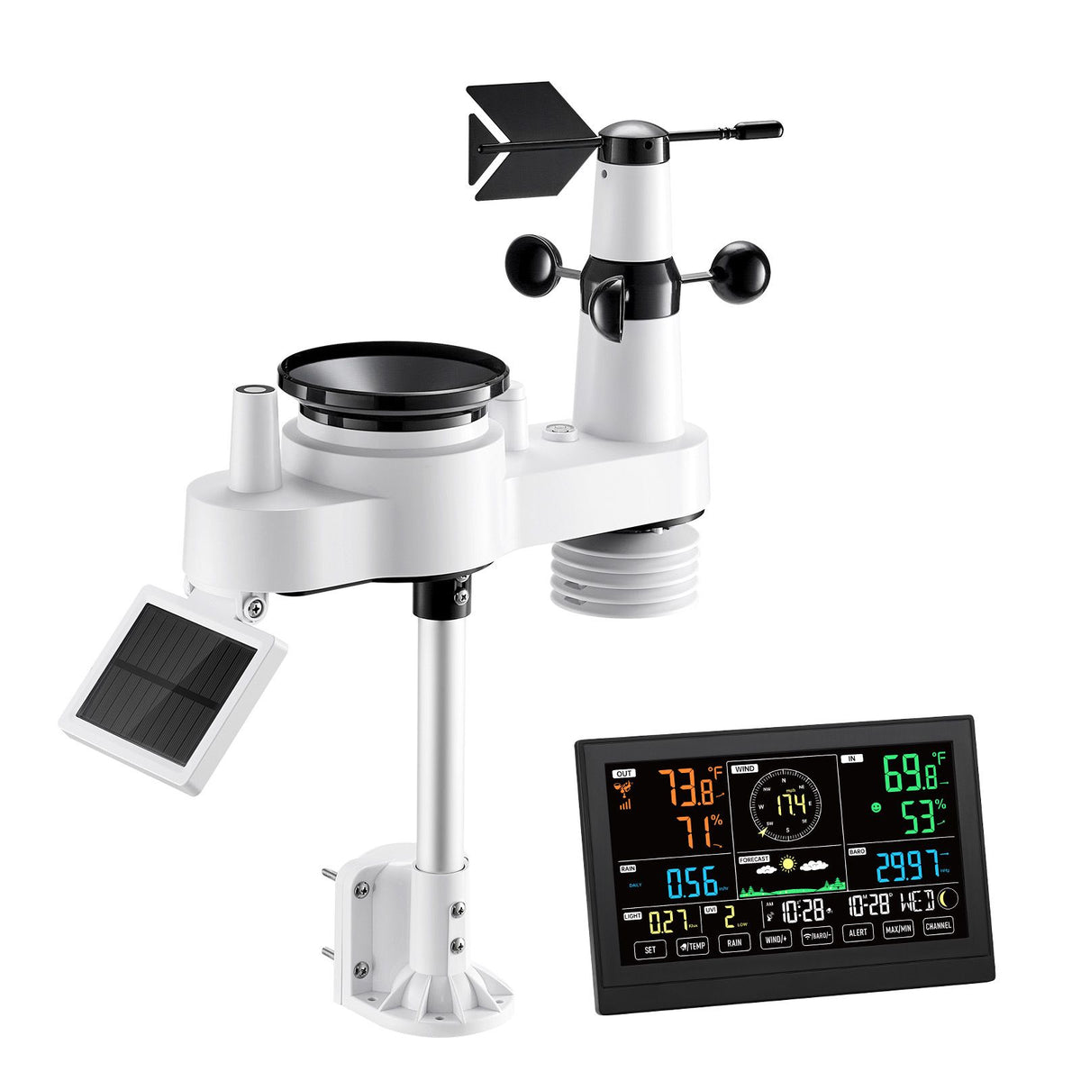 7-in-1 Wireless Weather Station Solar Sensor 7.5