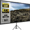 Tripod Projector Screen with Stand 60 inch 16:9 4K HD Projection Screen Stand Wrinkle-Free Height Adjustable Portable Screen for Projector Indoor & Outdoor for Movie, Home Cinema, Gaming, Office